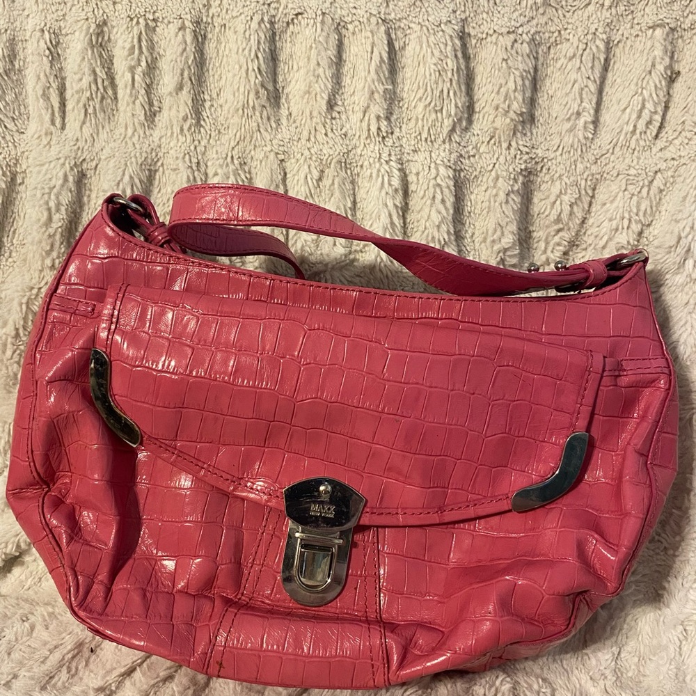 Maxx New York Pink Textured Shoulder Bag